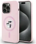 Karl Lagerfeld Silicone Karl&Choupette MagSafe Case Aizsargapvalks priek&scaron; iPhone 14 Pro Max / rozā