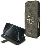 Guess Book 4G Metal Logo knyginio tipo telefono dėklas telefonui iPhone 18 Pro | iPhone 17 Pro rudas