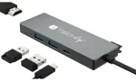 Techly USB-C centrmezgls 4 vienā