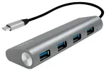 Hub 4xUSB 3.1, USB-C, aliuminio korpusas