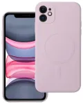 Silicone Mag Cover telefono dėklas su MagSafe palaikymu iPhone 11 rožinis