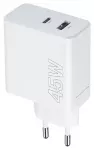 Maxlife MXTC-07-45AC kelioninis įkroviklis | 45W | PD, QC | USB-C, USB-A | baltas