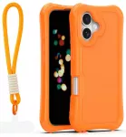 Safepop telefono dėklas su dirželiu iPhone 16 oranžinis