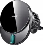 Joyroom JR-ZS409 Car Mount Magnetic Wireless Charger Air Outlet Version Magnētiskais automa&scaron;īnas turētājs Bezvadu lādētājs PD 15W ar USB to Type-C kabeli 1m / melns