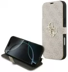 Guess 4G Metal Logo knyginio tipo telefono dėklas iPhone 18 Pro Max | iPhone 17 Pro Max rožinis