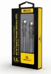 Gembird CC-USB2B-CMCM60-1.5M USB Type-C - USB Type-C kabelis 60W 1.5m