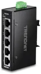 TRENDnet 5 prievadų pramoninis greitasis Ethernet DIN bėgelio mini jungiklis