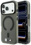 BMW M Case IML Frosted Metal Logo & Trims MagSafe Aizsargapvalks priek&scaron; iPhone 18 Pro Max / 17 Pro Max / melns
