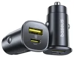 Baseus GoTrip automobilinis įkroviklis | 30W | USB-C, USB-A | juodas