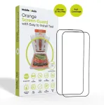 Mobile Origin Orange Screen Guard iPhone 15 Pro Max with easy applicator, 2 pack
