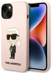 Karl Lagerfeld KLHMP14MSNIKBCP iPhone 14 Plus 6,7" kietas dėklas rožinis|pink Silicone Ikonik Magsafe