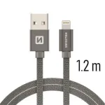 Swissten Textile Fast Charge 3A Lightning Datu un Uzlādes Kabelis 1.2m