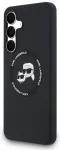 Karl Lagerfeld Liquid Silicone K&CH Heads MagSafe Case Aizsargapvalks priek&scaron; Samsung Galaxy S25 FE / melns
