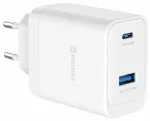 Swissten Travel Charger Core Gan USB-C PD 45W / USB-A QC 18W QC Ceļojuma Tīkla Lādētājs