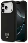 Case Guess Silicone Triangle Logo MagSafe Aizsargapvalks priek&scaron; iPhone 17 Pro / melns