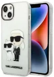Karl Lagerfeld KLHCP14MHNKCTGT Hardcase Gliter Karl&Choupet Aizsargapvalks priek&scaron; iPhone 14 Plus/15 Plus 6.7" / caurspīdīgs