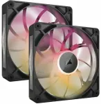 CORSAIR iCUE LINK RX140 MAX RGB PWM ventiliatorius - 2 vnt., 140mm, Black