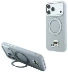Karl Lagerfeld PU Grained K&CH Heads Ring Stand Magsafe Case Aizsargapvalks priek&scaron; Apple iPhone 18 Pro