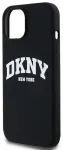 DKNY DKHMN61SNYACH iPhone 11 | Xr 6.1" juodas|black kietas dėklas Liquid Silicone White Printed Logo MagSafe