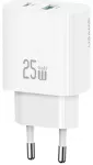 Wall charger USAMS CC315 T65 25W 1xUSB-C 1xUSB-A Fast Charging white