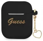 Guess case for Airpods | Airpods 2 GUA2LSCHSK black Silicone Heart Charm