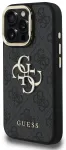 Guess PU 4G Metal Logo Stand Camera Frame Case Aizsargapvalks priek&scaron; iPhone 16 Pro / melns