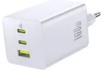Baseus EnerFill FE11 Fast Charger Tīkla lādētājs USB-A + USB-C + USB-C 100W / mēness balts