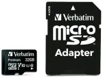 Verbatim 32GB microSDHC Card V10 + Adapter black 44083
