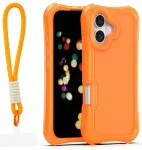 Safepop telefono dėklas su dirželiu iPhone 17 oranžinis