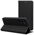 LUNA Book Carbon knygos tipo dėklas XIAOMI Redmi Note 14 PRO 5G / 14 PRO PLUS 5G juodas
