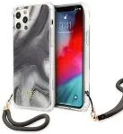 Guess GUHCP12LKSMAGR Marble Collection Aizsargapvalks priek&scaron; iPhone 12 Pro Max 6,7" / pelēks
