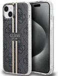 Guess GUHCP15MH4PSEGK Hardcase IML 4G Gold Stripe Aizsargapvalks priek&scaron; iPhone 15 Plus/14 Plus 6.7" / melns