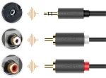 UGREEN 10511 Jack 3.5mm - RCA (Cinch) x2 Kabelis 1,5m / melns