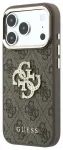 Guess PU 4G Strass Metal Logo Case Aizsargapvalks priek&scaron; iPhone 18 Pro / brūns