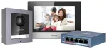 Orno HIKVISION DS-KIS602(B) komplektas vieno namo vaizdo domofonas PoE su 7" jutikliniu monitoriumi, WiFi, i&scaron;oriniu FullHD kamera ir PoE jungikliu