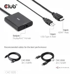 Adapteris AV Club 3D Club3D HDMI + Micro USB į DisplayPort 4K120Hz/8K30Hz, aktyvus adapteris M/F