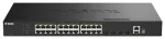 Switch D-Link SmartPro DGS-1530-28P - Smart - 24 x 10/100/1000 (PoE+) + 4 x 10 Gigabit SFP+ - Darbalaukio montuojamas į spintą PoE+ (370 W)