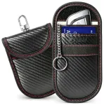 TECH-PROTECT KLR100 POUCH KEYLESS RFID SIGNAL BLOCKER CASE CARBON BLACK/RED