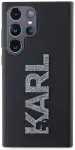 Karl Lagerfeld 3D Rubber Glitter Logo Aizsargapvalks priek&scaron; Samsung Galaxy S24 Ultra / melns