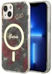 Guess GUHMP14MHCFWSA iPhone 14 Plus 6.7" žalias|khaki hardcase Flower MagSafe