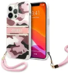 Guess GUHCP13LKCABPI Camo Strap Collection Aizsargapvalks priek&scaron; iPhone 13 Pro / 13 6,1" / rozā