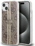 Guess GUHCP15MH4PSEGW Aizsargapvalks priek&scaron; iPhone 15 Plus / 14 Plus 6.7" / brūns hardcase IML 4G Gold Stripe