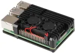Raspberry Pi 4B aluminum case with dual fan - black JOY-IT