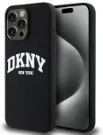 DKNY DKHMP13XSNYACH iPhone 13 Pro Max 6.7" juodas | black hardcase Liquid Silicone White Printed Logo MagSafe