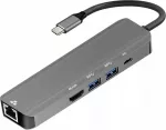 Adapteris HUB 5in1 USB C ART OEM-C15-1 sidabrinis