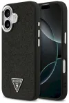 Case Guess Glitter Triangle Logo MagSafe Aizsargapvalks priek&scaron; iPhone 17 / melns