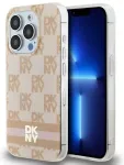 DKNY DKHMP13LHCPTSP iPhone 13 Pro | 13 6.1" rožinis hardcase IML Checkered Mono Pattern & Printed Stripes MagSafe