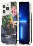 Guess GUHCP13LLFLSB iPhone 13 Pro | 13 6,1" niebieski|blue hardcase Flower Liquid Glitter