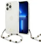 Guess GUHCP13LKPSWH Aizsargapvalks priek&scaron; iPhone 13 Pro / 13 6,1" / Transparent White Pearl