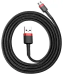Baseus Cafule USB uz microUSB Kabelis 2.4A 1m / sarkani melns